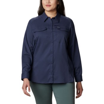 Columbia Overhemd Dames, Silver Ridge Lite Long Sleeve Plus Size Donkerblauw, 40KXDZQLB
